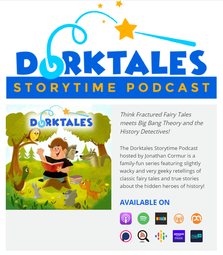 Learn more about the Dorktales Storytime Podcast by Jonathan Cormur.  This is a sponsored post, hosted by Kelly's Classroom Online.